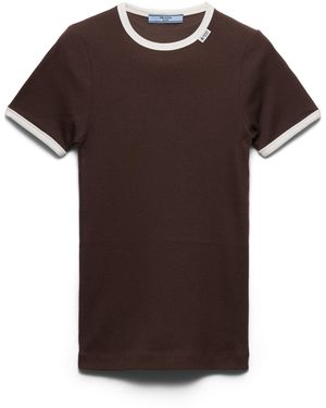 Prada Top De Punto Acanalado, Mujer, Talla - Marrón