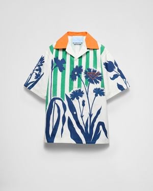 Prada Timecapsule Printed Cotton Shirt - Blue