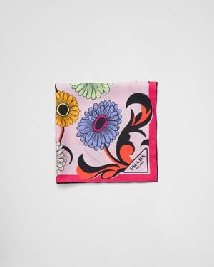 Prada Écharpe En Sergé Imprimé - Multicolore