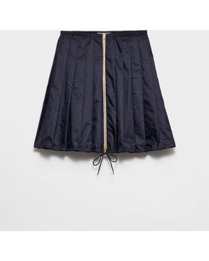 Prada Faltenrock Aus Leichtem Re-Nylon - Blau