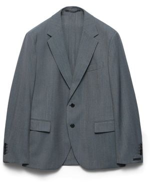 Prada Chaqueta De Lana De Botonadura Simple, Hombre, Talla - Azul