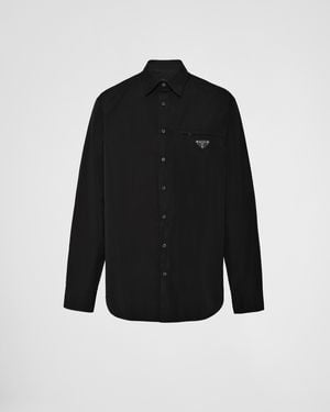 Prada Classic-Collar Oversized-Fit Cotton Shirt Xxxl - Black