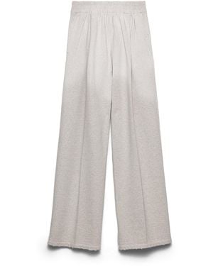 Prada Pantalones De Felpa De Algodón, Mujer, Talla - Blanco