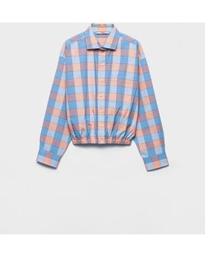 Prada Chemise En Popeline À Carreaux - Bleu