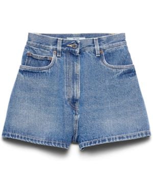 Prada Pantalones Cortos Vaqueros, Mujer, Talla - Azul