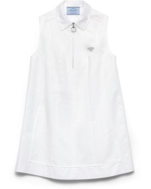 Prada Minivestido Chino Con Cremallera, Mujer, Talla - Blanco