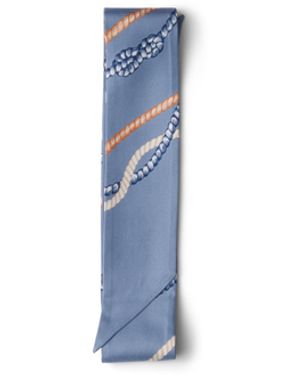 Prada Pañuelo Fino En Sarga De Seda Estampada, Mujer - Azul