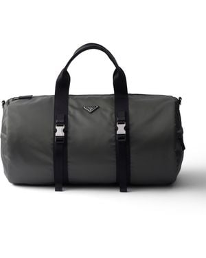 Prada Bolsa De Lona En Piel Saffiano Y Re-Nylon - Negro