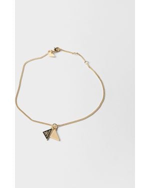 Prada Enameled Metal Necklace - White