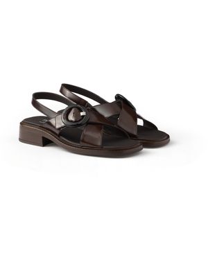 Prada Sandalias De Piel Cepillada Con Hebilla - Multicolor
