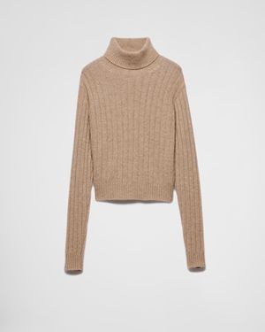 Prada Re-Cashmere Turtleneck Jumper - Natural
