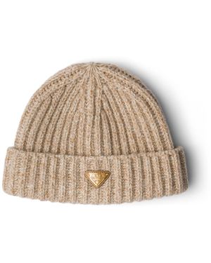 Prada Gorro De Lana Y Cachemir Mouliné, Mujer, Talla - Neutro