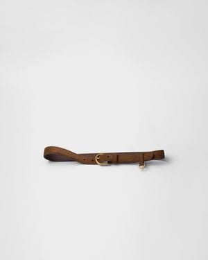 Prada Suede Belt - White