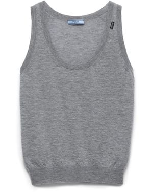 Prada Camiseta De Tirantes De Cachemir, Mujer, Talla - Gris