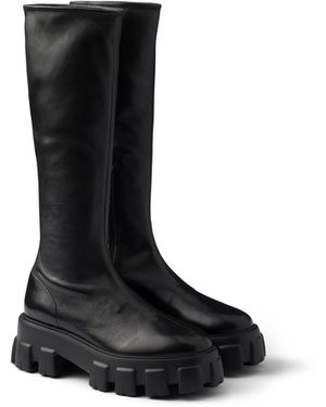 Prada Botas Monolith De Napa Elástica, Mujer, Talla - Negro