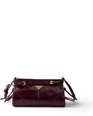 Prada Bandolera Pequeña Bonnie De Piel, Mujer - Morado