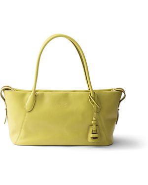Prada Bolso Tote Ouvert Grande De Piel, Mujer - Amarillo