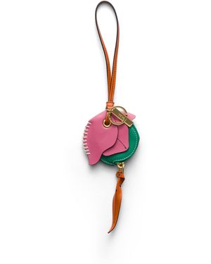 Prada Colgante De Llavero De Piel Con Monedero, Mujer - Rojo