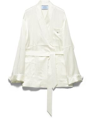 Prada Bata De Seda, Mujer, Talla - Blanco