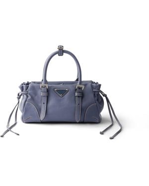 Prada Bolso Karin Pequeño De Piel, Mujer - Azul