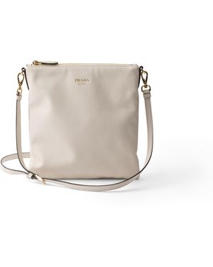 Prada Bandolera Pequeña De Piel De Napa, Mujer - Neutro