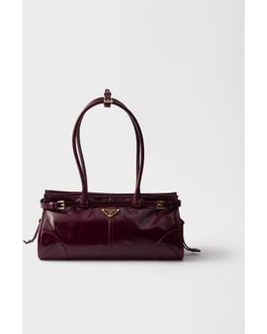 Prada Bonnie Medium Leather Handbag - Purple