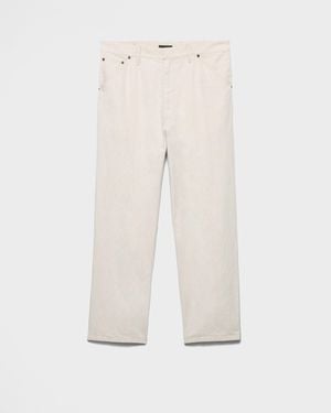 Prada Hose Aus Chambray - Weiß