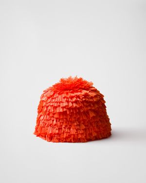 Prada Chapeau Réversible En Crochet - Rouge