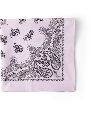 Prada Bufanda De Batista Estampada, Hombre - Rosa