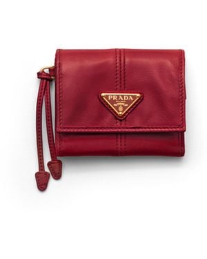 Prada Cartera Pequeña De Piel, Mujer - Rojo
