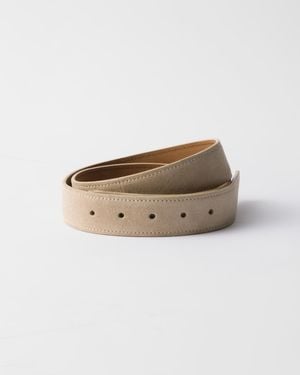 Prada Suede Belt Strap - Natural