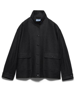 Prada Chaqueta Blouson Re-Wool, Mujer, Talla - Negro