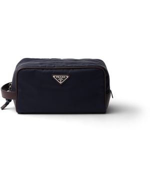 Prada Pouch Speedrock De Re-Nylon Y Piel, Hombre - Azul