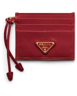 Prada Tarjetero De Piel, Mujer - Rojo