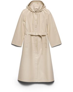 Prada Abrigo Con Capucha De Napa Y Tejido, Mujer, Talla - Neutro