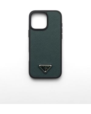 Prada Funda De Piel Saffiano Para Iphone 16 Pro Max - Verde