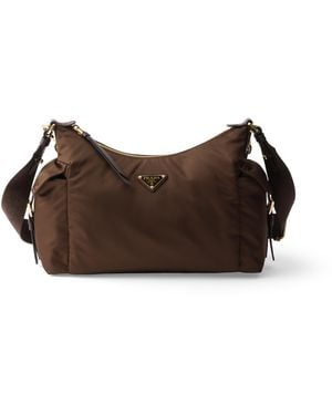 Prada Bolso Grande Explore De Re-Nylon Y Piel, Mujer - Marrón