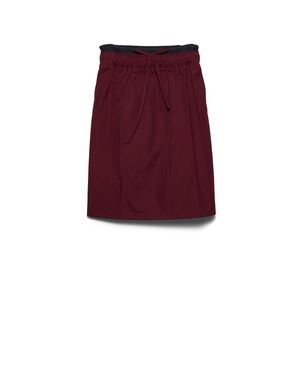 Prada Falda Midi De Popelín, Mujer, Talla - Rojo