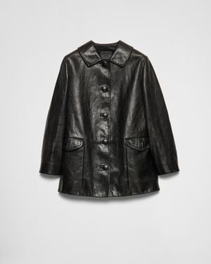 Prada Leather Caban Jacket - Black