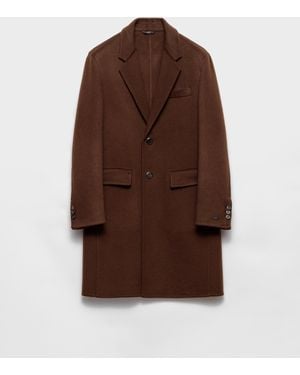 Prada Single-Breasted Cashmere Coat - Brown