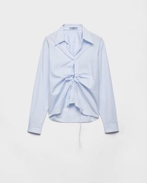 Prada Chemise Fil-À-Fil - Bleu