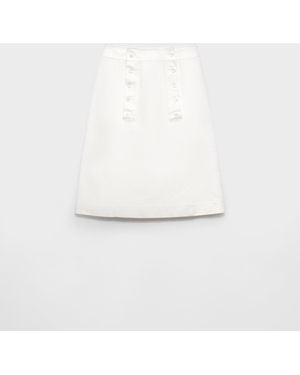 Prada Cotton Gabardine Skirt - White