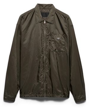 Prada Camisa Con Cremallera De Re-Nylon, Hombre, Talla - Verde
