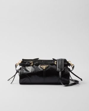 Prada Small Leather Shoulder Bag - Black