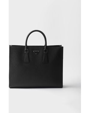 Prada Sac Cabas En Cuir Saffiano - Noir