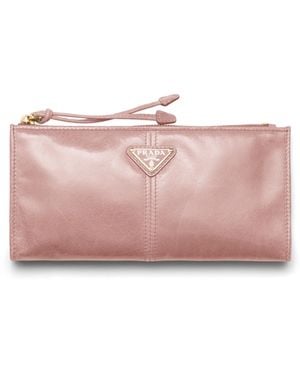 Prada Pouch De Piel, Mujer - Rosa