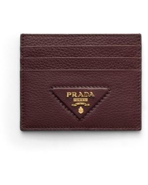 Prada Tarjetero De Piel, Mujer - Morado