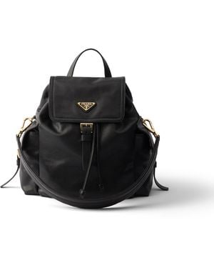 Prada Mochila Explore De Napa Mediana, Mujer - Negro