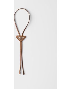 Prada Saffiano Leather Bolo Tie - White