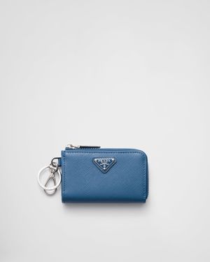 Prada Schlüsselanhänger Aus Saffiano Leder - Blau